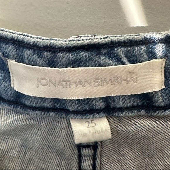Jonathan Simkhai Designer Womans Distressed Jeans Blue Light Wash Size 25 - Picture 6 of 13